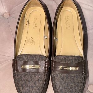 Michael Kors Dark Brown Patterned Loafers